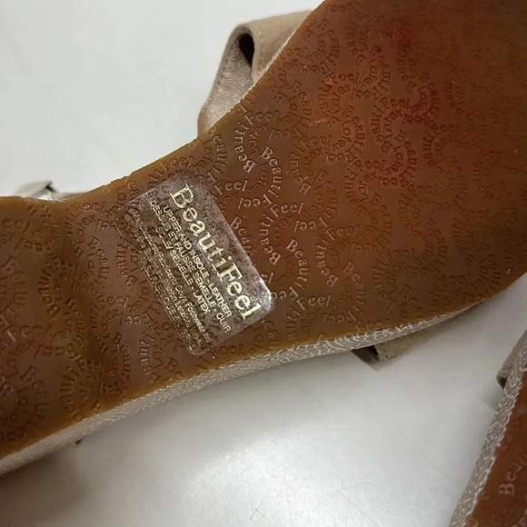 Beautifeel Sandals Shoes Open Toe Wedge Suede Orthopedic Brown Tan 39 9 - Picture 10 of 11